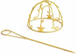 Womens Flower and Petalls Hair Bun Cage/Juda Cage hair/Hair Slide Clip Hairpin Stick Hair Accessories Gold/Bun cage hair/H...