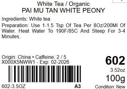 Tealyra White Peony Bai Mu Tan White Tea