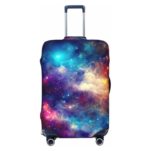 Nebula and Milky Way Print Luggage Cover Washable Elasticated Suitcase Covers TSA Approved Stylish Dust and Scratch Resistant Case Protector for Kids and Adults