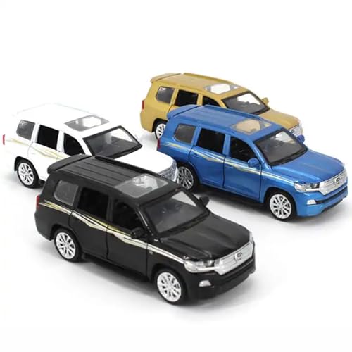 Image of Metal Pull Back Diecast Car Suv 1:32 Land Cruiser 4 Door Pull Back Car Model With Sound Light Boys Gifts Toys For Kids?Pack Of 1?, Multicolor