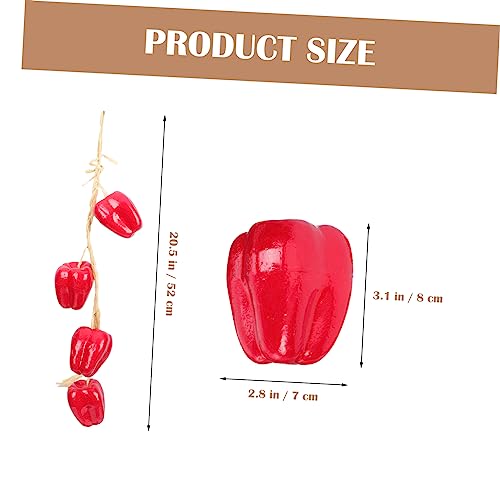 Cabilock 5pcs Simulation Chili Hanging String Simulation Fake Vegetables Home Decor Chili Pepper Pendants Kitchen Decorations Hanging Fake Peppers Pepper Ornament Scene Layout Decors