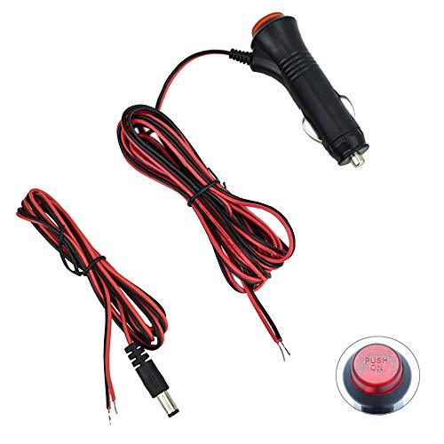 REARMASTER Encendedor Cable de Alimentación del mechero Cargador de Coche Motocicleta para Reproductor DVD Portátil Monitor de Coche Cámaras de Marcha Atrás CCTV Luces LED