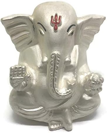 Balaji LLC Handmade Ganesh/Ganpathi Pure Silver (99.5%) Idol/Statue/Murti (Figurine# 01)