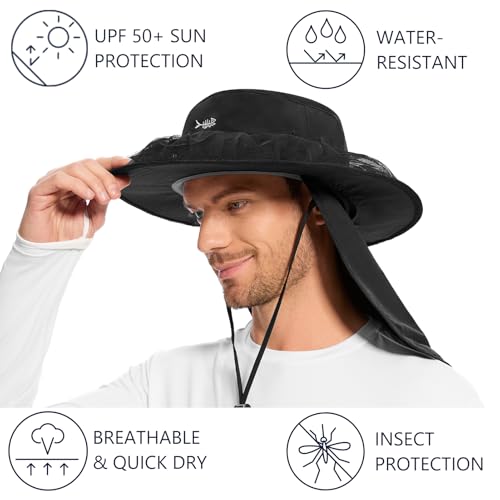 Image of BASSDASH Unisex UPF 50+ Mosquito Net Hat with Neck Flap FH17