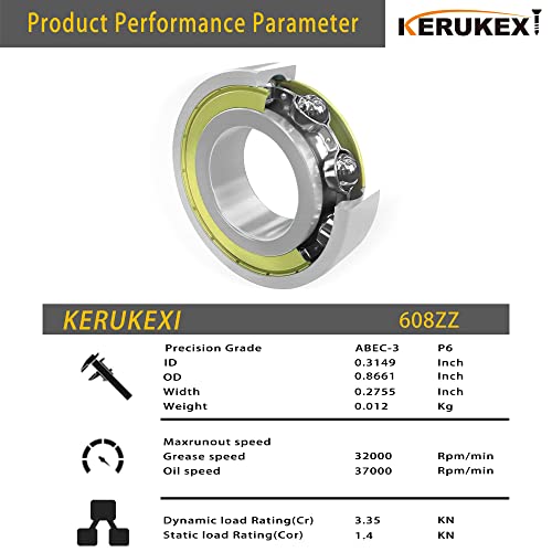 20Pcs 608 Zz Skate Bearings 8Mmx22Mmx7Mm Made Of Chrome Steel With Dual Seals For Roller Skates Skateboards Scooters, 3D Print Filament, Fan Motors,Air Conditioner Deep Groove Ball Bearings #TOP1