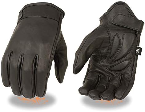 Milwaukee Leather MG7510 Men's 'Gel Palm' Black Short Wrist Leather Gloves - X-Large