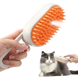 Cloud Care Cat Brush, Cat Steam Brush for Shedding, 3-In-1 Self-Cleaning Pet Steam Brushes With 360° Rotating Arm for Long and Short Hair Cats and Dogs Grooming Supplies