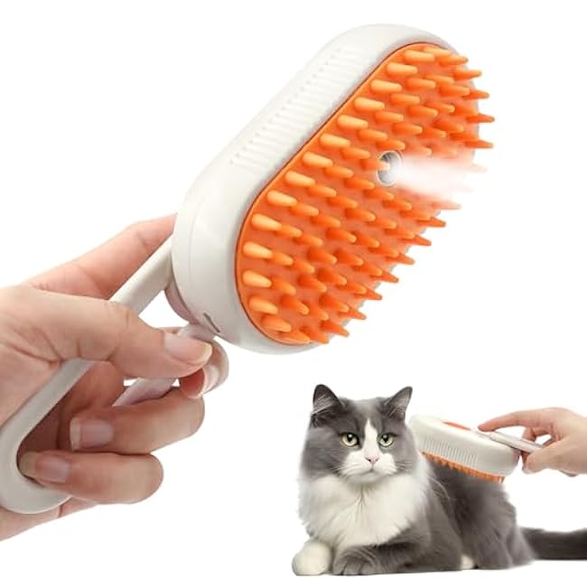 Cloud Care Cat Brush, Cat Steam Brush for Shedding, 4-In-1 Self-Cleaning Pet Steam Brushs for Long and Short Hair Cats and Dogs Grooming Supplies-iinrrHHX