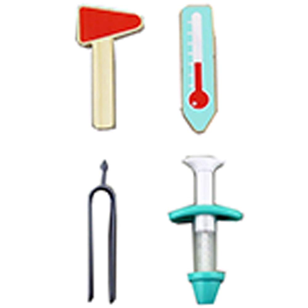 F-Price Replacement Part for Fisher-Price Patient and Doctor Kit - GGT61 ~ Replacement Doctor Tools ~ Syringe, Thermometer, Tweezers and Reflex Hammer, Green Red