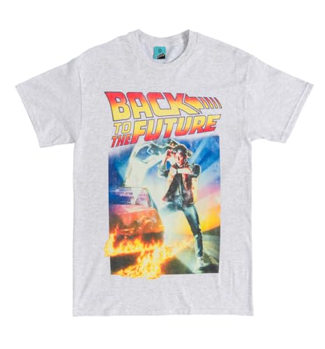 T-shirt Back to The Future gris chiné en coton doux qui ne se déforme pas