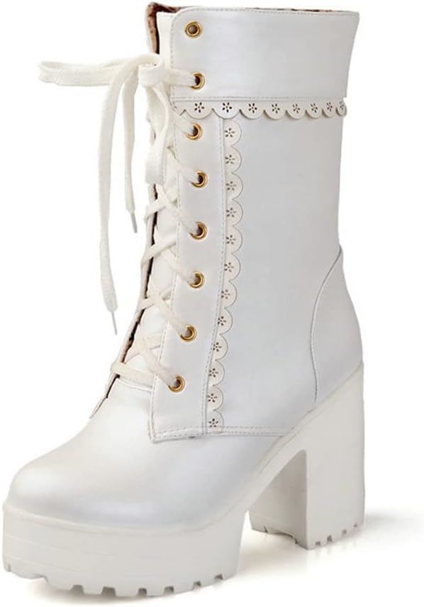 [cnstone] レディースブーツ 編み上げ ショートブーツ 可愛い お嬢様風 ロリータ コスプレシューズ フリル付き リボン 黒 ブーツ 楽ちん公式通販