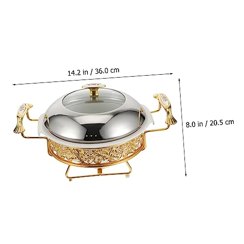 CIYODO 1 Conjunto De Fogão De Buffet Recipientes De Aço Inoxidável Com Tampas Descartáveis ​​Bandeja
