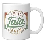 Best Tata Ever Emblem Father's Day Tata Gifts Grandpa Ceramic Mug, White