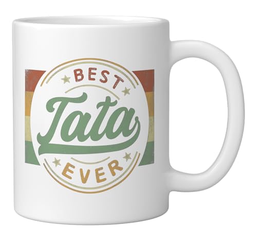 Best Tata Ever Emblem Father's Day Tata Gifts Grandpa Ceramic Mug, White