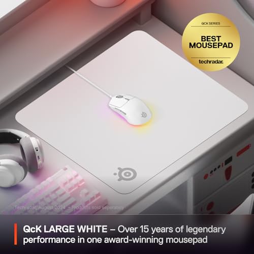 Image of SteelSeries QcK Cloth Gaming Mouse Pad - Exclusive Micro-Woven Surface - Optimized for Gaming Sensors - Maximum Control - Size L - White