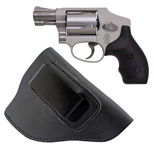 PRETTYGAGA IWB Leather Holster Fits Most J Frame Revolvers - Ruger LCR - Smith and Wesson Body Guard - Taurus - Charter & Most .38 Special Type Guns