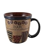 INDIGO FALLS Coffee Bar Sculpted Mug, 20-Ounce