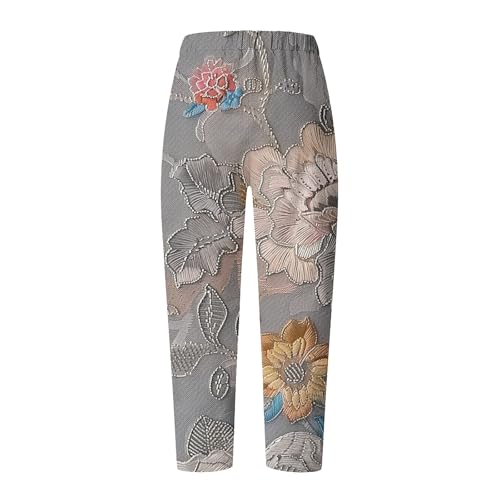 Capri Pants for Women Summer 2025 Trendy Printed Cropped Pants Loose Wide Leg Comfyfit Trousers with Pockets4