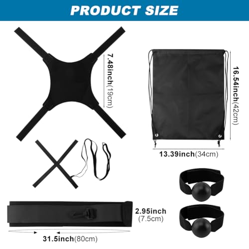 Volleyball Training Equipment Aid, Volleyball Training Set Serving Trainer, Solo Volleybal-l Trainer to Practice Serve, Spike, Set, Pass, Volleybal-l Gift for Beginners/Pro(COLOR:Black) - Thumbnail 2