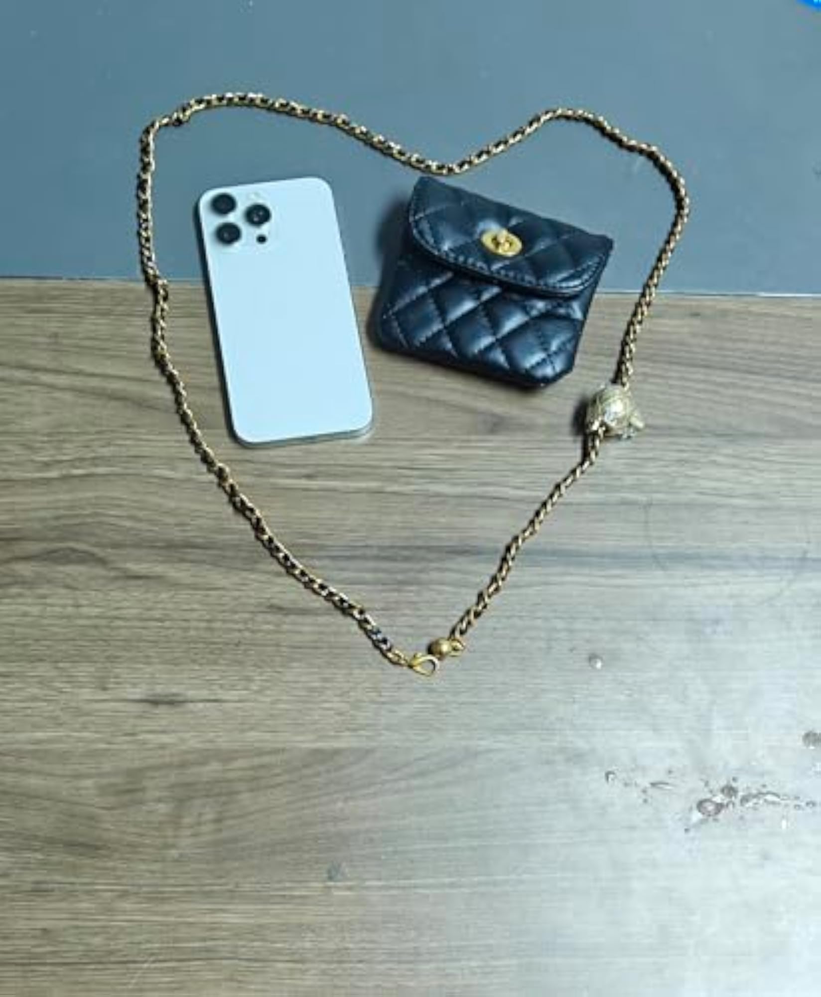 Women's Mini Chain Belt Bag with Detachable Belt, Leather