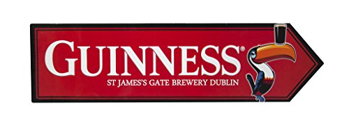 Guinness Toucan James Gate Road Sign, Red - Aluminum Metal Wall Decor