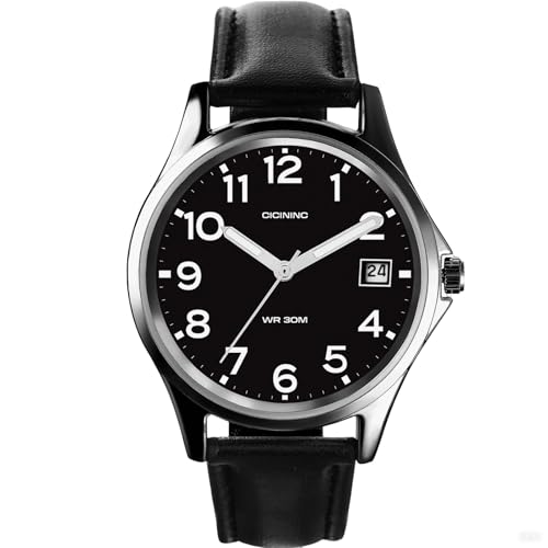 Cicininc Classic Analog Wrist Watch for Men and Women - 38mm Rugged Leather Strap Timepiece - Image 2