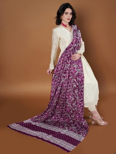 Image of Women's Cotton Blend Floral Print Dupatta with 2.20 Meters | Women's cotton printed dupatta with tassels