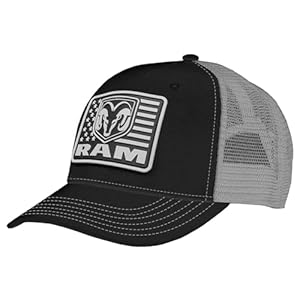 Changes Dodge Ram Patriotic Logo Patch Adjustable Trucker Hat Black
