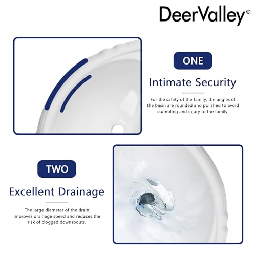 DeerValley Triangular Corner Pedestal Bathroom Sink in White, with Overflow and Pre-Drilled 4" Centerset Faucet Holes DV-1P528