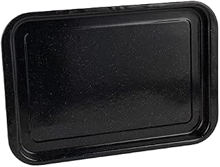 Russell Hobbs CW11471 Baking Tray, Vitreous Enamel Coated Steel Oven Tin, Easy Clean, For Roasting/Baking, Cookies, Durable Flat Baking Pan, Romano Collection, Black, 36 cm