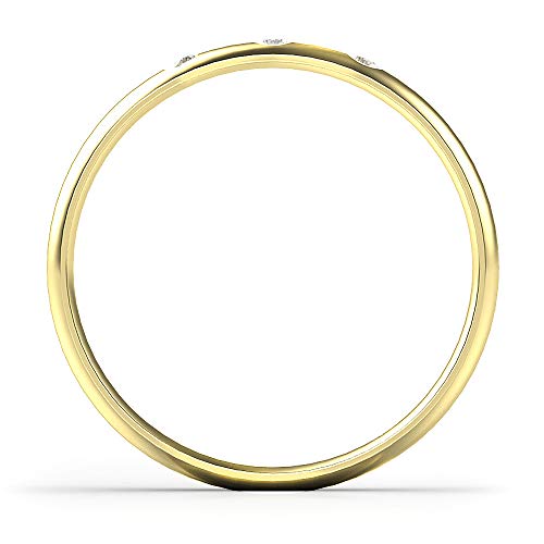 10K White/Yellow/Rose Gold 3 Diamond 3MM Dome Wedding Anniversary Band Ring3