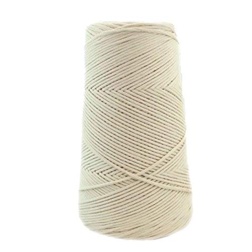 GANXXET Organic Combed Cotton Cone 2 MM - Weaving Cotton Cone, Crochet Cotton Cone, Macrame Cotton Cone (Cream)