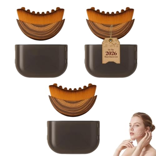 Lymphatic Contour Face Brush, 2026 New Facial Lymphatic Drainage Brush, Drainage Massager | Dry Facial Gentle Beauty Tool - Chin & Jawline Sculpting - for All Skin(3pcs)
