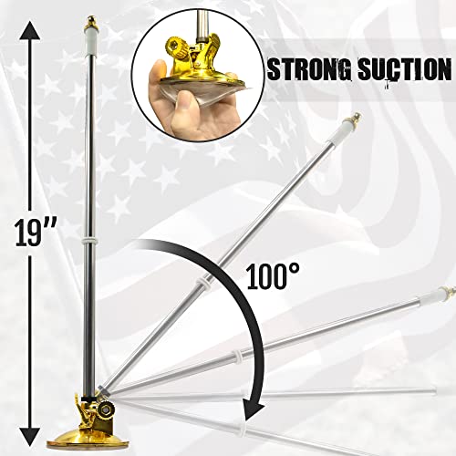 Anley Usa Car Flag & Flagpole With Air Suction Mount - Outdoor Suction Cup Style Flag Pole For Car, Truck, Boat And Vehicle With American Flag (Set Of 1) #TOP4