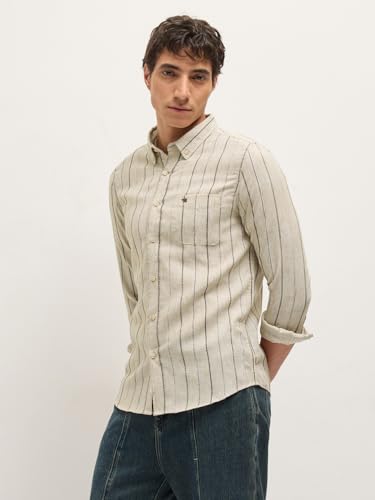 Image of The Bear House Men's Striped Slim Fit Shirt