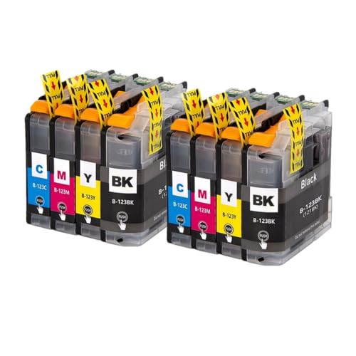 Cartouches d'encre LC123 LC121 XL avec puce pour imprimantes Brother MFC et DCP (2 packs)