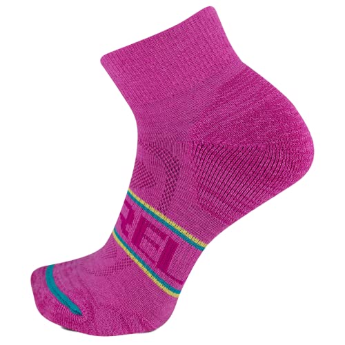 Image of Merrell Unisex Men's and Women's Zoned Cushioned Wool Hiking Ankle Socks - Breathable Arch Support