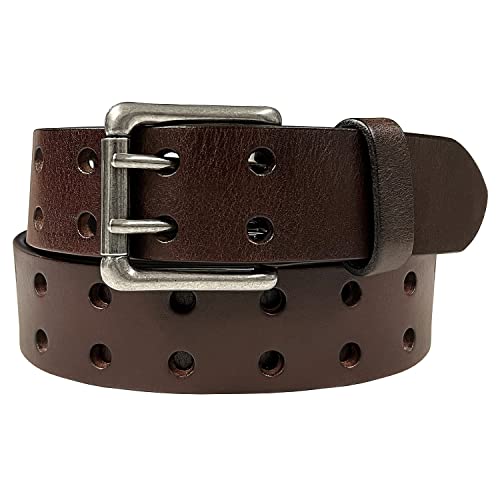 Ben Antique Twin Roller Buckle Vintage One-Piece 100% Leather Jean Belt 1-1/2