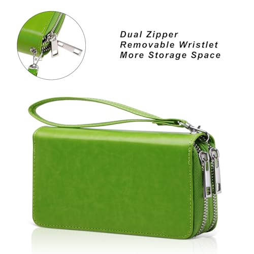 Image of Double Zipper Wallet for Woman Clutch Purse with Cell Phone Holder for Smartphone /Card /Coin /Cash