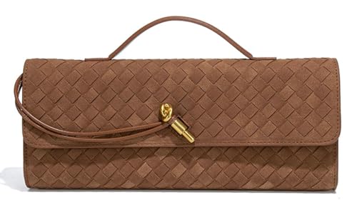 Upbull Trendy Woven Evening Clutch Purses Women Underarm Shoulder Handbag Cute Satchels Crossbody Purse PU Leather Wallet