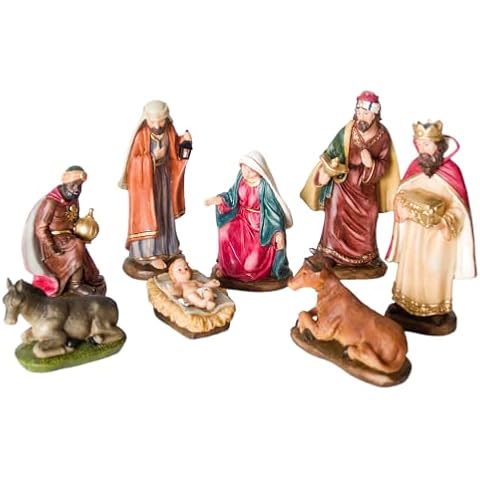 Figuritas del Belen de Resina de TIENDA EURASIA, Pack de 8 Piezas de 12 cm Cover