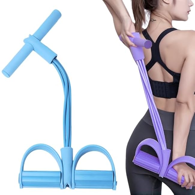 21 Fitness Resistance Bands 4 Tube Pedal Ankle Puller, Multifunction Tension Rope Fitness Equipment, for Abdomen/Waist/Arm/Leg Stretching Slimming Training