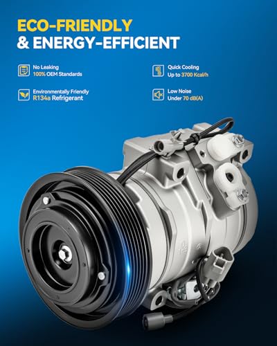 Image of PHILTOP NEW AC Compressor w /Clutch for Toyota Solara 2004-2008 3.3L | for Toyota Avalon 2000-2004, Toyota Camry 2002-2006 3.0 /3.3L, Highlander 2001-2007 3.0 /3.3L, Replaces# 035069N 883203E11