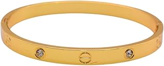 Gold Plated Wide Bracelet With Special Designn For Girls