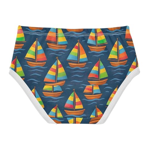 Joisal Colorful Toddler Underwear Floral 2t Cotton Panties for Girl Cute Sailboats Dark Blue Briefs Girls Undies2