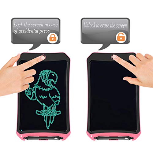JRD&BS WINL LCD Graffiti Board for Kids Toys for 4-12 Years Old Girls, 8.5 inch Drawing and Writing Tablet with Lock Erase Button for Adults School Office (Pink)