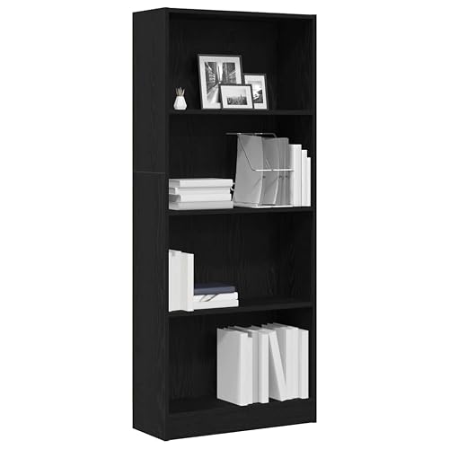 vidaXL Étagère Chêne Noir 60 x 24 x 143 cm