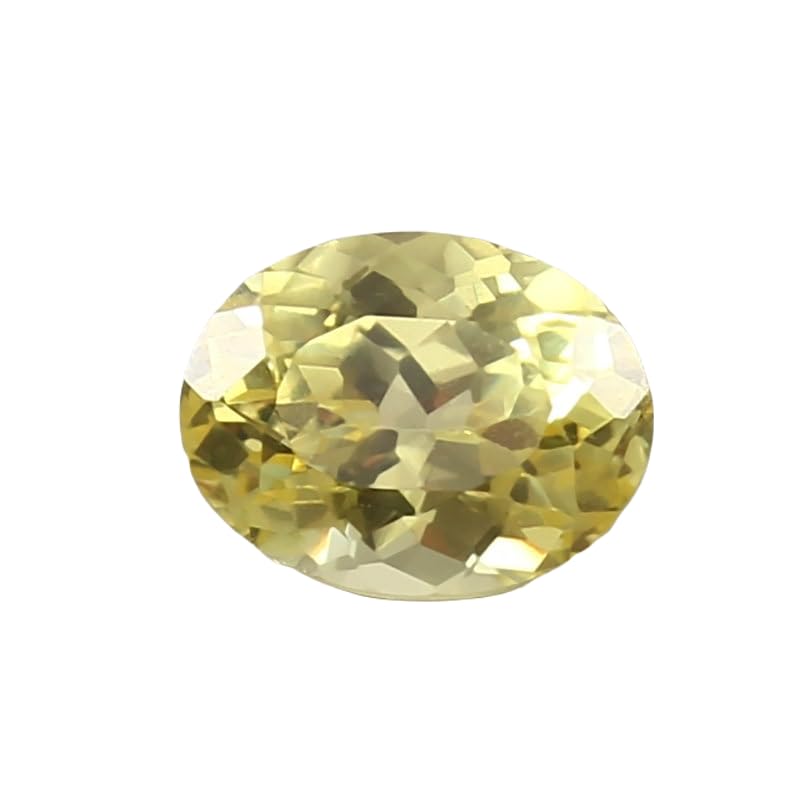 Saphir jaune naturel de prestige 9 x 7 mm, pierre fine ovale pour haute joaillerie