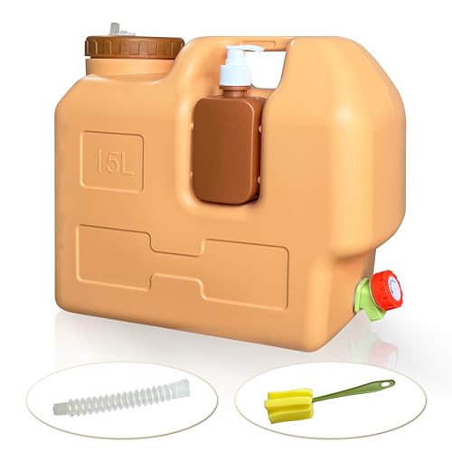 Contenedor de Agua de 15 Litros con Grifo, Jarra Portátil para Camping y Senderismo, Sin Fugas, Libre de BPA