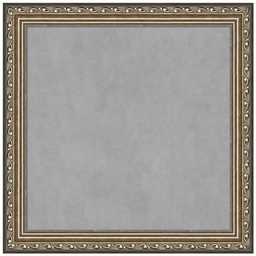 Amanti Art Silver Framed Magnetic Board, 14x14, Traditional Office Decor